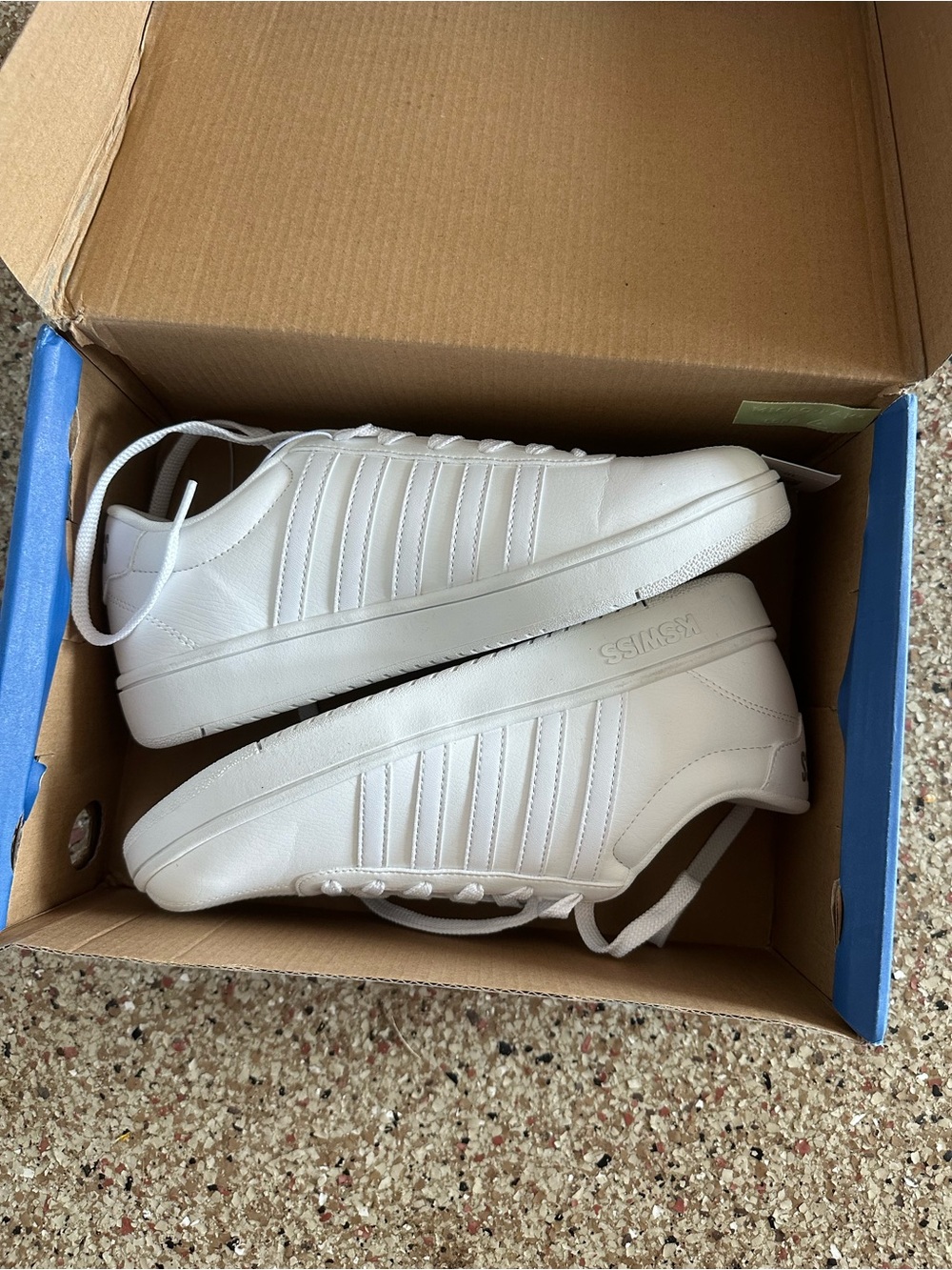 K-Swiss White Low-Top Leather Sneakers